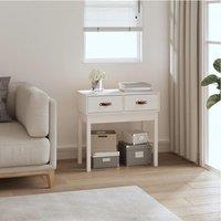 Berkfield Home Console Table White 76.5x40x75 cm Solid Wood Pine