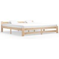 Berkfield Home Bed Frame Solid Pine Wood 200x200 cm in Brown