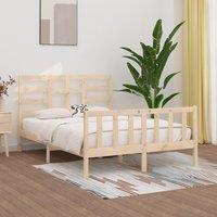 Berkfield Home Bed Frame Solid Wood Pine 120x200 cm in Brown | Size: Small Double