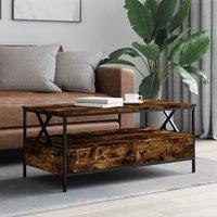 Berkfield Home Coffee Table Smoked Oak 100x51x45 cm Engineered Wood in Brown | Size: 100 x 51 x 45 cm