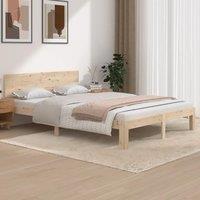 Berkfield Home Bed Frame Solid Wood Pine 140x200 cm in Brown