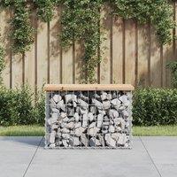 Berkfield Home Garden Bench Gabion Design 63x31.5x42 cm Solid Wood Pine in Brown