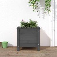 Berkfield Home Garden Planter Grey 40x40x39 cm Solid Wood Pine | Size: 40 x 40 x 39 cm