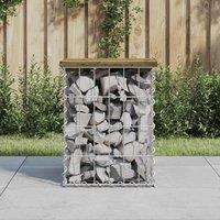 Berkfield Home Garden Bench Gabion Design 33x31x42 cm Impregnated Wood Pine in Brown | Size: 33 x 31 x 42 cm