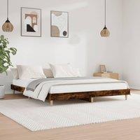 Berkfield Home Bed Frame Smoked Oak 120x200 cm Engineered Wood in Brown | Size: Small Double