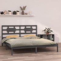 Berkfield Home Bed Frame Grey Solid Wood 200x200 cm