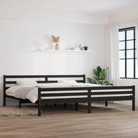 Berkfield Home Bed Frame Black Solid Wood 200x200 cm