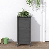 Berkfield Home Garden Planter Grey 40x40x78 cm Solid Wood Pine | Size: 40 x 40 x 78 cm