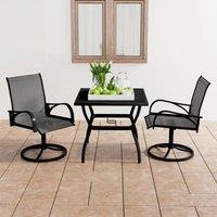 Berkfield Home 3 Piece Garden Dining Set Textilene & Steel in Grey