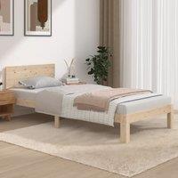 Berkfield Home Bed Frame Solid Wood Pine 90x200 cm in Brown