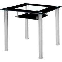 Modernique Tempered Glass 80 cm Dining Table in Black