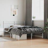 Berkfield Home Metal Bed Frame with Headboard White 140x200 cm