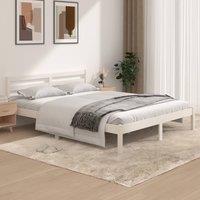 Berkfield Home Bed Frame Solid Wood Pine 150x200 cm King Size White
