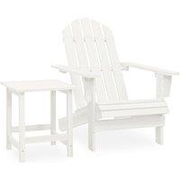 Berkfield Home Garden Adirondack Chair with Table Solid Fir Wood White