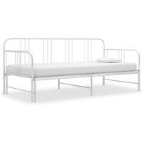 Berkfield Home Pull-out Sofa Bed Frame White Metal 90x200 cm