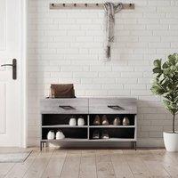 Berkfield Home Shoe Bench Grey Sonoma 102x35x55 cm Engineered Wood | Size: 102 x 35 x 55 cm