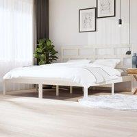 Berkfield Home Bed Frame White Solid Wood Pine 200x200 cm