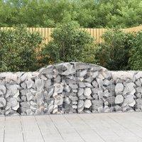Berkfield Home Arched Gabion Baskets 4 pcs 300x50x80/100 cm Galvanised Iron in Silver