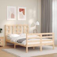 Berkfield Home Bed Frame with Headboard 120x200 cm Solid Wood in Brown