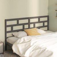 Berkfield Home Bed Headboard Grey 206x4x100 cm Solid Wood Pine | Size: 206 x 4 x 100 cm