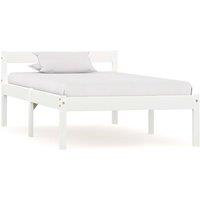 Berkfield Home Bed Frame White Solid Pine Wood 90x200 cm