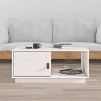 Berkfield Home Coffee Table White 80x50x35.5 cm Solid Wood Pine
