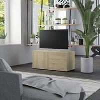 Berkfield Home TV Cabinet Sonoma Oak 80x34x36 cm Engineered Wood in Brown | Size: 80 x 34 x 36 cm