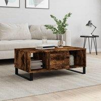 Berkfield Home Coffee Table Smoked Oak 90x50x36.5 cm Engineered Wood in Brown