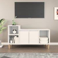 Berkfield Home TV Cabinet White 100x35x55 cm Engineered Wood | Size: 100 x 35 x 55 cm