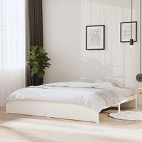 Berkfield Home Bed Frame White Solid Wood 200x200 cm