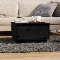 Berkfield Home Coffee Table Black 55x56x32 cm Solid Wood Pine | Size: 55 x 56 x 32 cm
