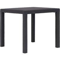Berkfield Home Garden Table Brown 79x79x72 cm Plastic Rattan Look | Size: 79 x 79 x 72 cm