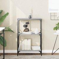 Berkfield Home Bookcase 3-Tier Grey Sonoma 59x35x90.5 cm Engineered Wood