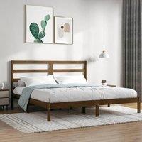 Berkfield Home Bed Frame Honey Brown Solid Wood Pine 200x200 cm