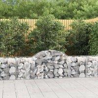 Berkfield Home Arched Gabion Basket 200x50x60/80 cm Galvanised Iron in Silver