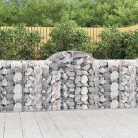 Berkfield Home Arched Gabion Baskets 2 pcs 200x50x100/120 cm Galvanised Iron in Silver