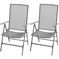 Berkfield Home Stackable Garden Chairs 2 pcs Steel Grey in Black