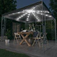 Berkfield Home Gazebo with LED String Lights 300x300 cm Anthracite in Black