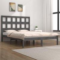 Berkfield Home Bed Frame Grey Solid Wood Pine 200x200 cm