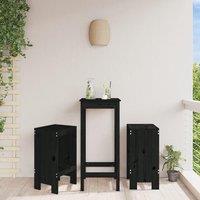 Berkfield Home Bar Stools 2 pcs Black 40x36x75 cm Solid Wood Pine | Size: 40 x 36 x 75 cm