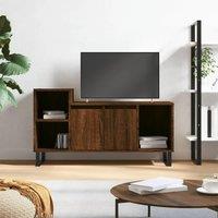 Berkfield Home TV Cabinet Brown Oak 100x35x55 cm Engineered Wood | Size: 100 x 35 x 55 cm