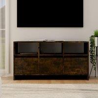 Berkfield Home TV Cabinet Smoked Oak 102x37.5x52.5 cm Engineered Wood in Brown