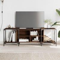 Berkfield Home TV Cabinet Brown Oak 153x37x50 cm Engineered Wood | Size: 153 x 37 x 50 cm