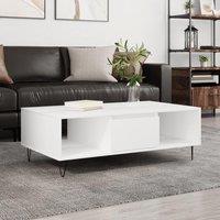 Berkfield Home Coffee Table White 104x60x35 cm Engineered Wood | Size: 104 x 60 x 35 cm