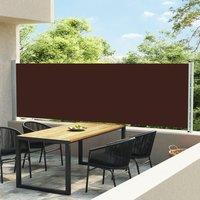 Berkfield Home Patio Retractable Side Awning 140x600 cm Brown