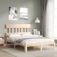 Berkfield Home Bed Frame with Headboard 120x200 cm Solid Wood in Brown