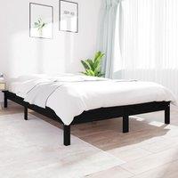 Berkfield Home Bed Frame Black 180x200 cm Super King Size Solid Wood Pine