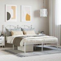Berkfield Home Metal Bed Frame with Headboard White 140x200 cm