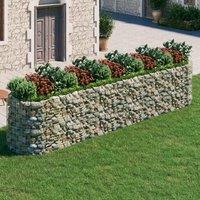 Berkfield Home Gabion Raised Bed Galvanised Iron 500x100x100 cm in Silver | Size: 500 x 100 x 100 cm