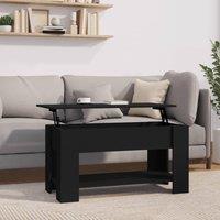 Berkfield Home Coffee Table Black 101x49x52 cm Engineered Wood | Size: 101 x 49 x 52 cm